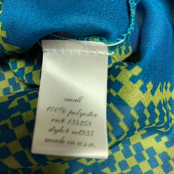 Francesca’s Collection blue/green blouse size S - Picture 5 of 8